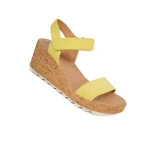 SOREL CAMERON WEDGE SANDAL SUNNYSIDE YELLOW SIZE 11, Boho, Casual Chic